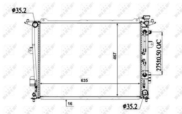 Radiador, refrigeración del motor NRF B.V. ref. 50135