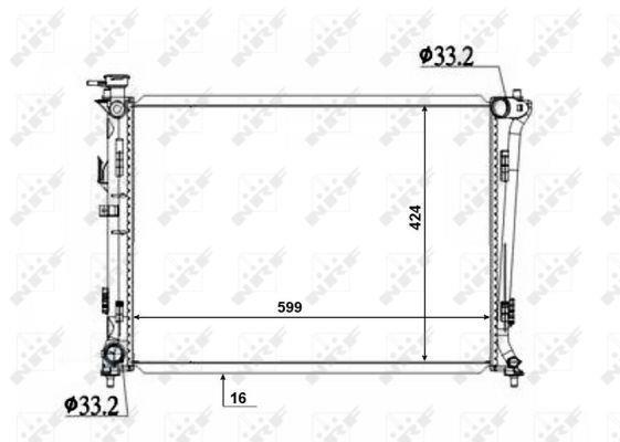 Radiador, refrigeración del motor NRF B.V. ref. 50136