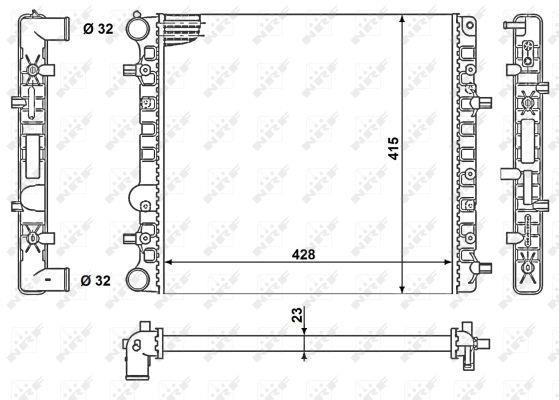 Radiador, refrigeración del motor NRF B.V. ref. 50140