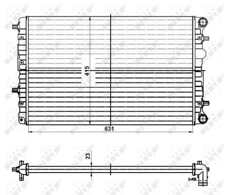 Radiador, refrigeración del motor NRF B.V. ref. 50141
