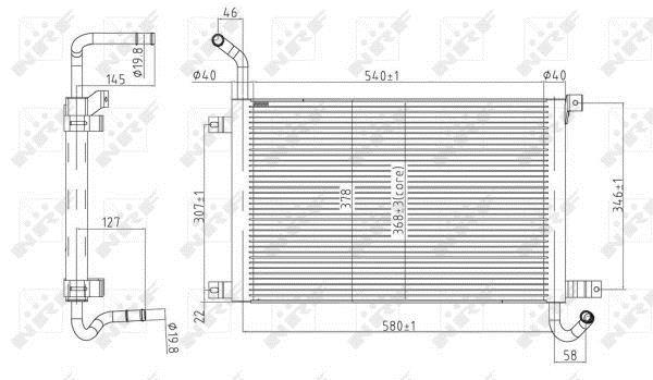Radiador, refrigeración del motor NRF B.V. ref. 50144