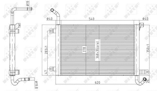 Radiador, refrigeración del motor NRF B.V. ref. 50145