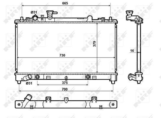 Radiador motor NRF B.V. 50147