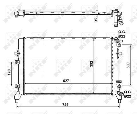 Radiateur moteur (Radiateur de refroidissement) NRF B.V. 50148