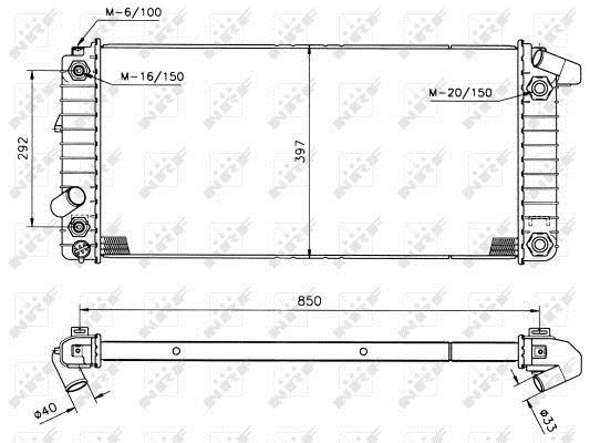 Radiador, refrigeración del motor NRF B.V. ref. 50208
