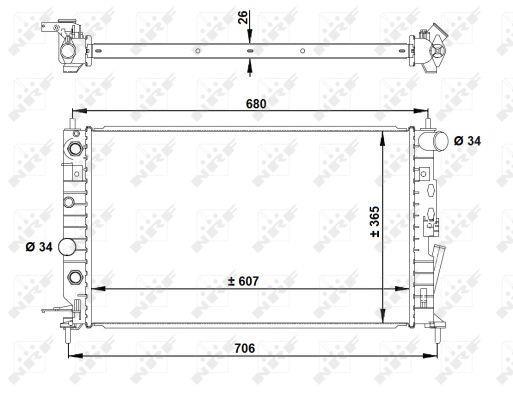 Radiador, refrigeración del motor NRF B.V. ref. 50218