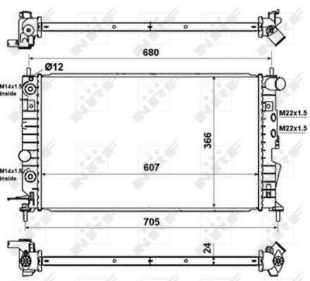 Radiateur moteur (Radiateur de refroidissement) NRF B.V. 50219