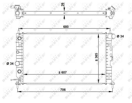 Radiador, refrigeración del motor NRF B.V. ref. 50219A