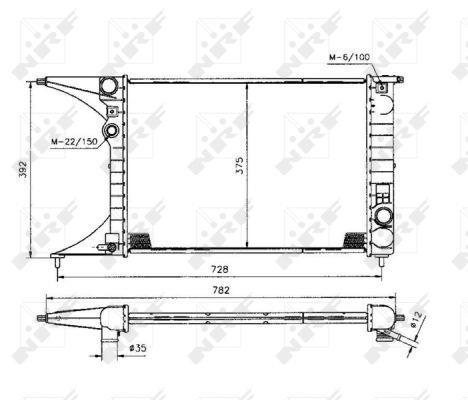 Radiador, refrigeración del motor NRF B.V. ref. 50222