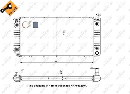 Radiateur moteur (Radiateur de refroidissement) NRF B.V. 50230A