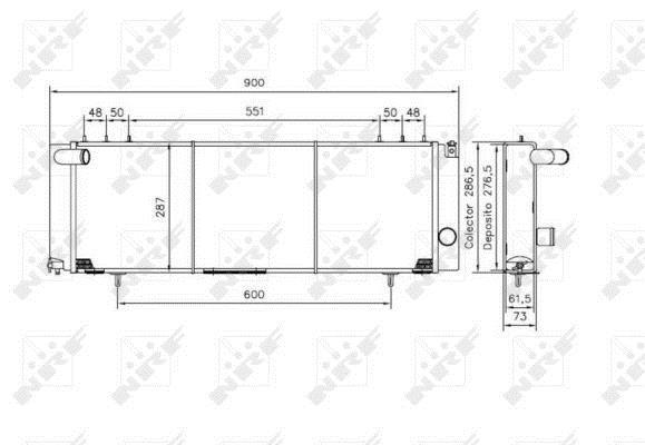 Radiador, refrigeración del motor NRF B.V. ref. 50231