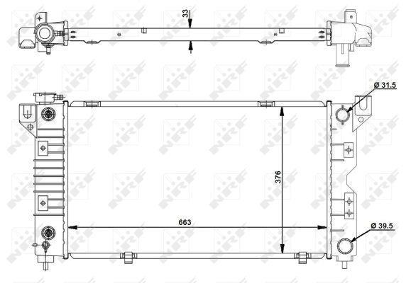 Radiador, refrigeración del motor NRF B.V. ref. 50238