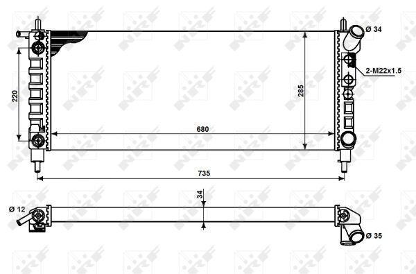 Radiateur moteur (Radiateur de refroidissement) NRF B.V. 50242