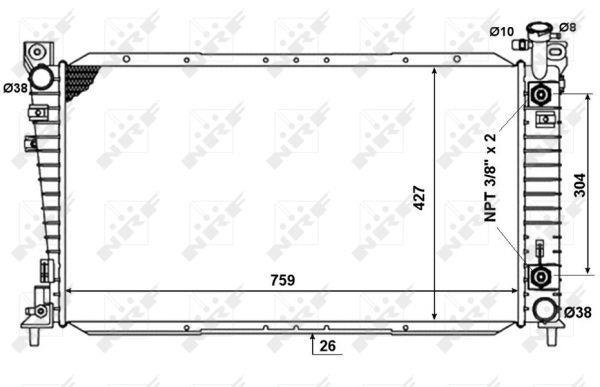 Radiador, refrigeración del motor NRF B.V. ref. 50334