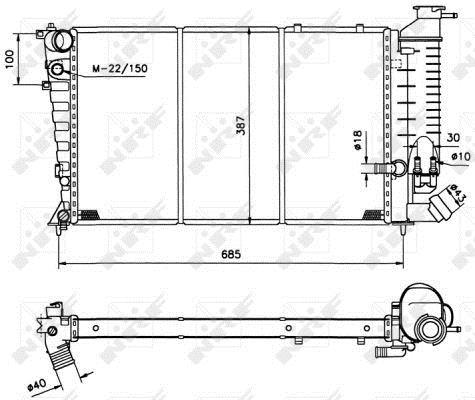 Radiador, refrigeración del motor NRF B.V. ref. 50412