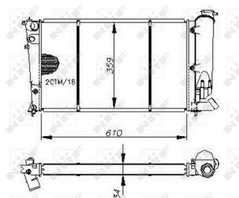 Radiador, refrigeración del motor NRF B.V. ref. 50413