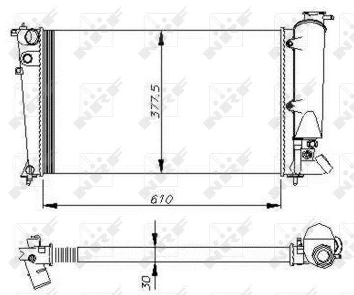 Radiador, refrigeración del motor NRF B.V. ref. 50415