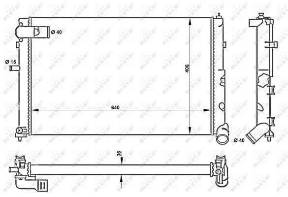 Radiador, refrigeración del motor NRF B.V. ref. 50418