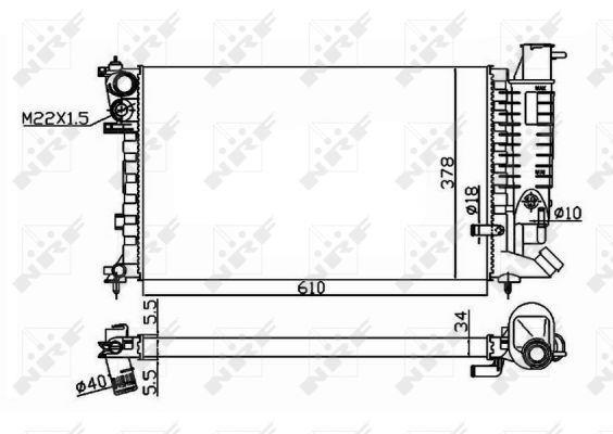Radiador, refrigeración del motor NRF B.V. ref. 50419