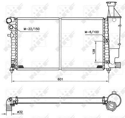 Radiador, refrigeración del motor NRF B.V. ref. 50423