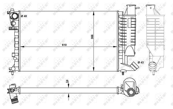 Radiateur moteur (Radiateur de refroidissement) NRF B.V. 50425