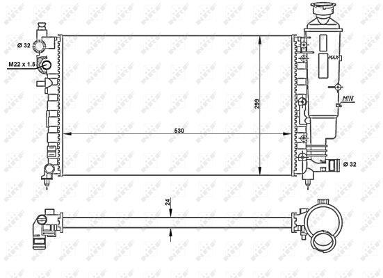 Radiador, refrigeración del motor NRF B.V. ref. 50428