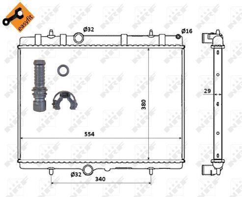 Radiador, refrigeración del motor NRF B.V. ref. 50437