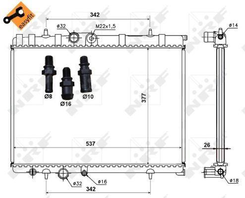 Radiateur moteur (Radiateur de refroidissement) NRF B.V. 50440