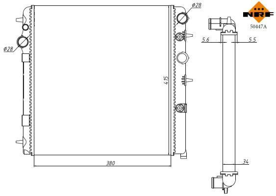 Radiateur moteur (Radiateur de refroidissement) NRF B.V. 50447A