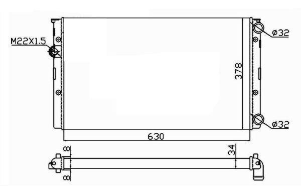 Radiador, refrigeración del motor NRF B.V. ref. 50455