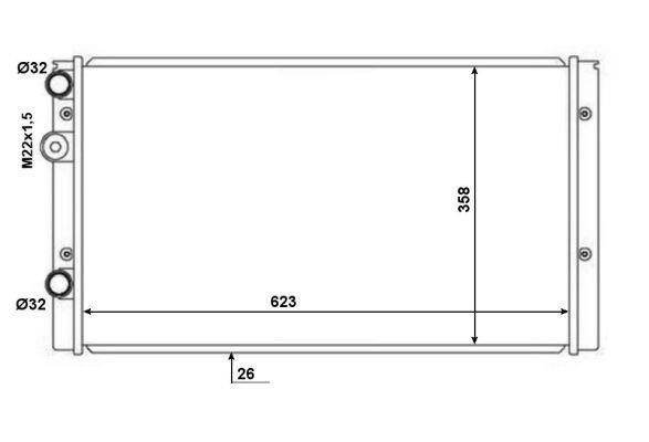 Radiador, refrigeración del motor NRF B.V. ref. 50457