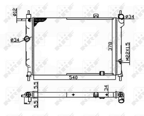 Radiador, refrigeración del motor NRF B.V. ref. 504647