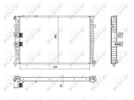Radiador, refrigeración del motor NRF B.V. ref. 50468
