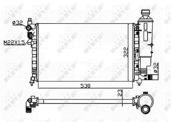 Radiador, refrigeración del motor NRF B.V. ref. 50471