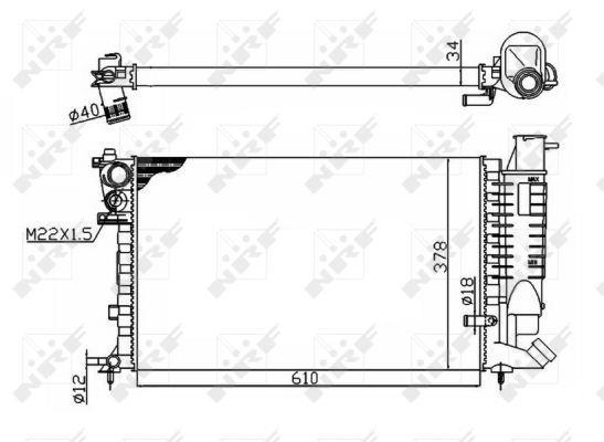 Radiateur moteur (Radiateur de refroidissement) NRF B.V. 50475