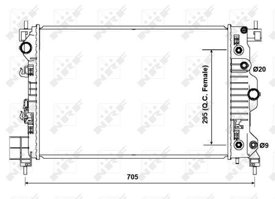 Radiador, refrigeración del motor NRF B.V. ref. 50476
