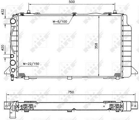 Radiador, refrigeración del motor NRF B.V. ref. 50527