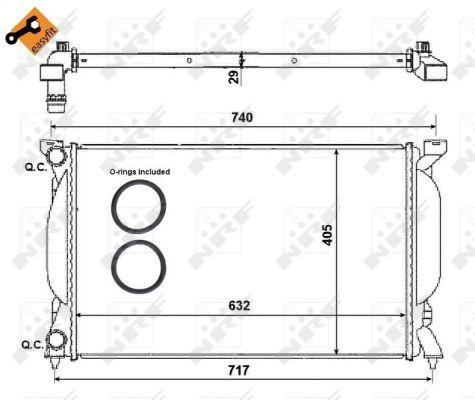 Radiador, refrigeración del motor NRF B.V. ref. 50539