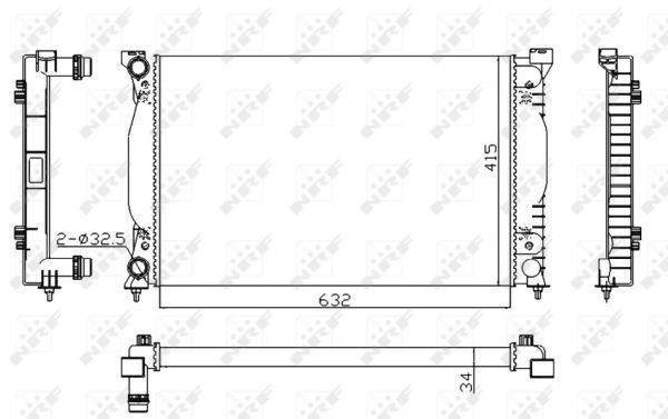 Radiateur moteur (Radiateur de refroidissement) NRF B.V. 50539A
