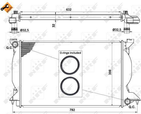 Radiador, refrigeración del motor NRF B.V. ref. 50540