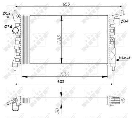 Radiador, refrigeración del motor NRF B.V. ref. 50551