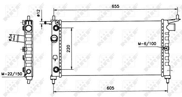 Radiador, refrigeración del motor NRF B.V. ref. 50552