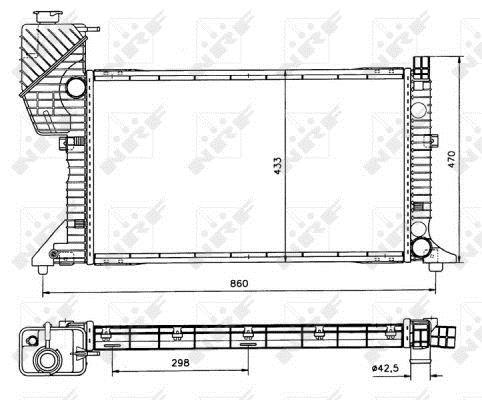 Radiador, refrigeración del motor NRF B.V. ref. 50557