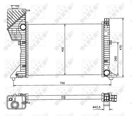Radiador, refrigeración del motor NRF B.V. ref. 50559