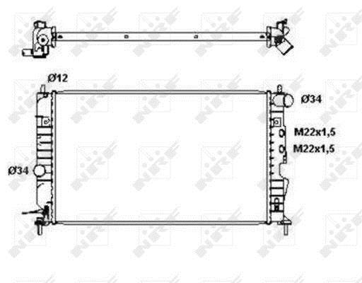 Radiador, refrigeración del motor NRF B.V. ref. 50563