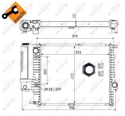 Radiador, refrigeración del motor NRF B.V. ref. 50564