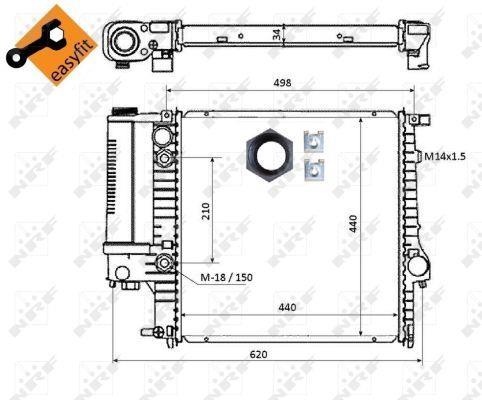Radiador, refrigeración del motor NRF B.V. ref. 50565