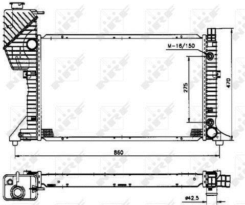 Radiador, refrigeración del motor NRF B.V. ref. 50574