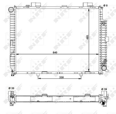 Radiador, refrigeración del motor NRF B.V. ref. 50575