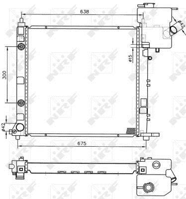 Radiador, refrigeración del motor NRF B.V. ref. 50582